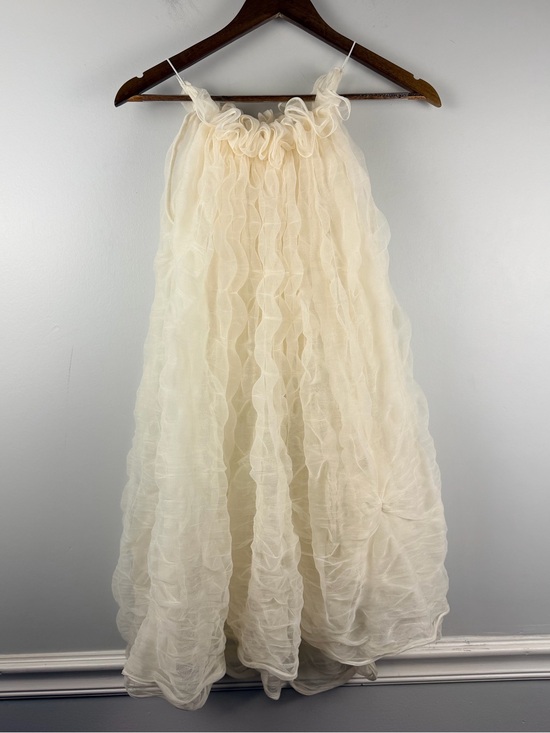 Things Dresses & Skirts - Things cream white ruffle tulle babydoll sheer mini dress size small